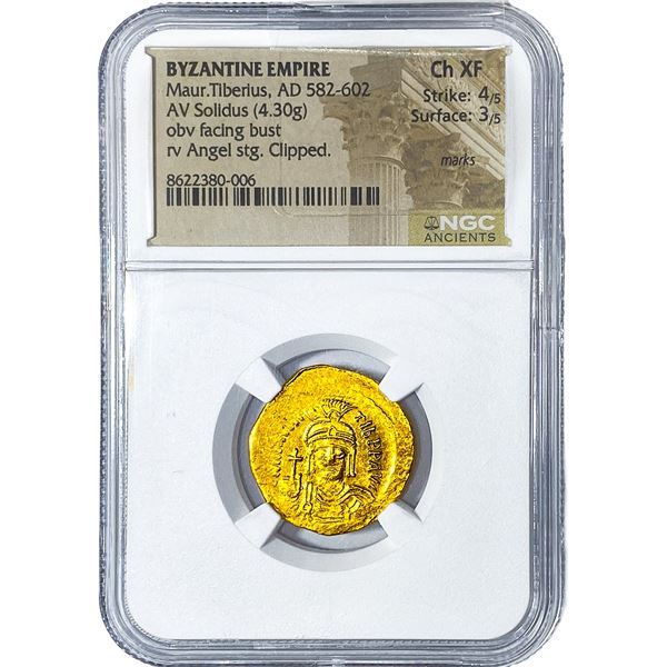 Byzantine Maru. Tiberis AD 582-602 Gold Solidus