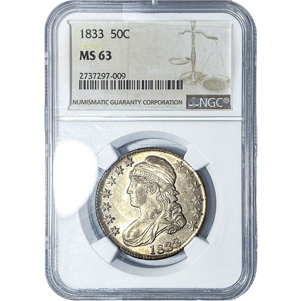 1833 Capped Bust Half Dollar NGC MS63