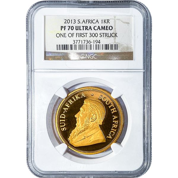 2013 South Africa 1oz Gold Krugerrand NGC PF70 UC