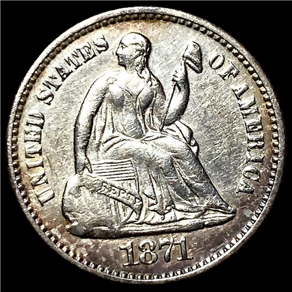 1871 Silver Half Dime CLOSELY UNCIRCULATED