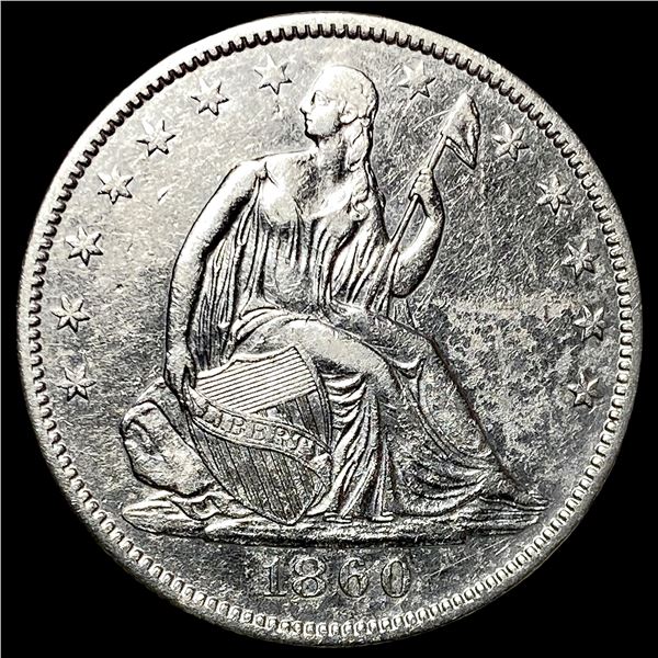 1860-O Silver Half Dollar CLOSELY  UNCIRCULATED