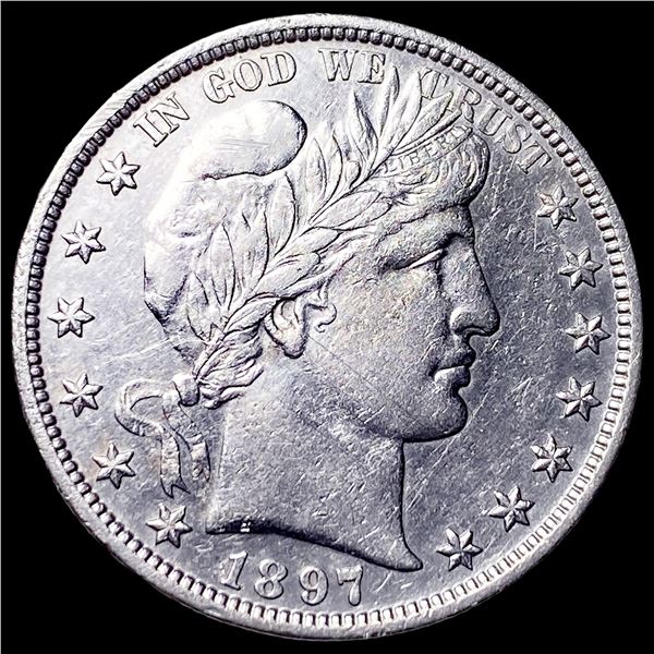 1897 Silver Barber Half Dollar CLOSELY  UNCIRCULATED