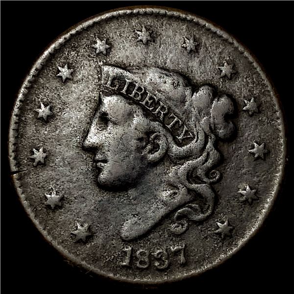 1837 Coronet Head Large Cent NEARLY  UNCIRCULATED