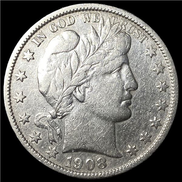 1908-S Silver Barber Half Dollar LIGHTLY  CIRCULATED
