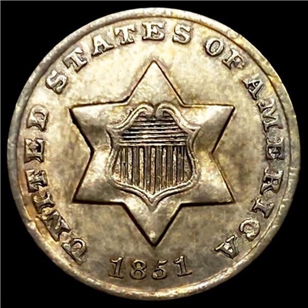 1851-O Shield Three Cent