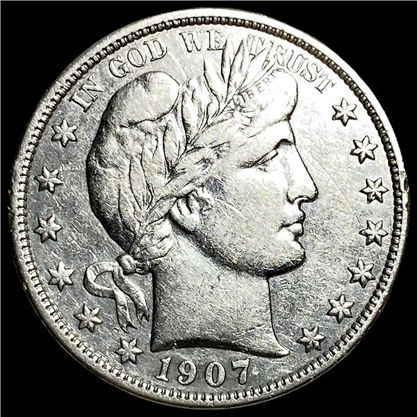 1907-D Silver Barber Half Dollar NEARLY  UNCIRCULATED