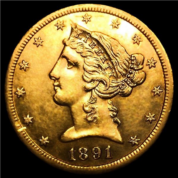 1891-CC $5 Gold Half Eagle