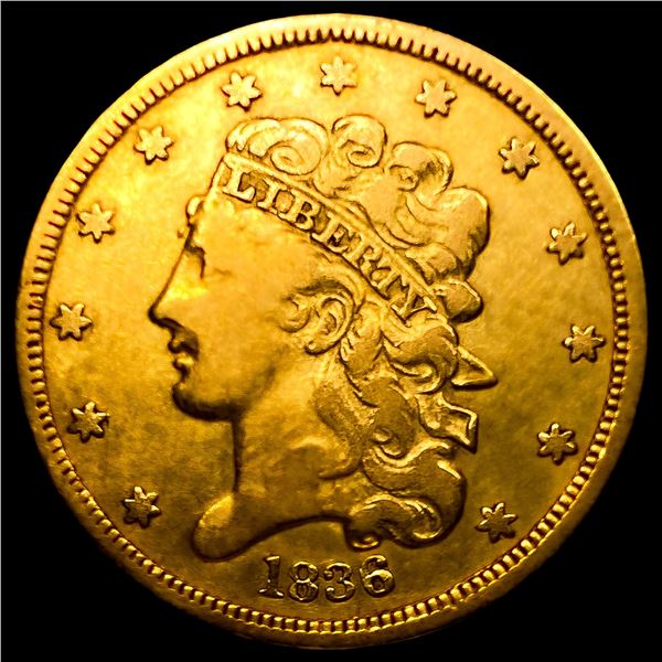 1836 $5 Gold Half Eagle