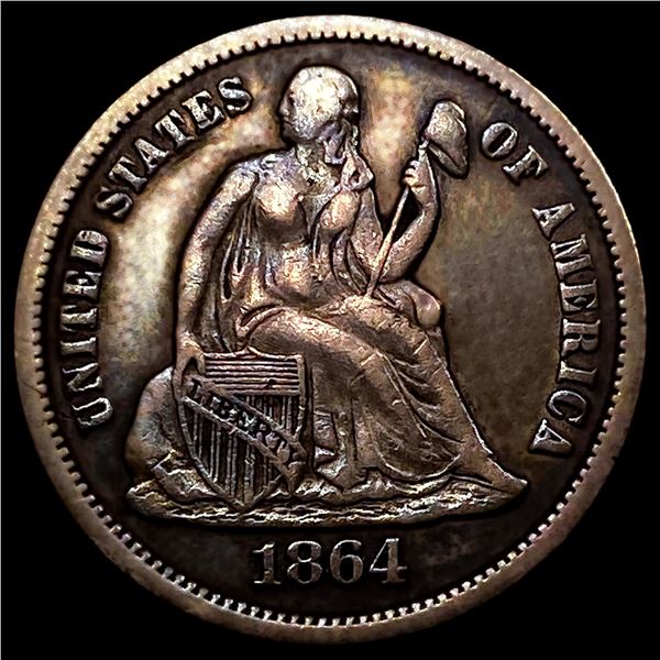 1864 Seated Liberty Dime