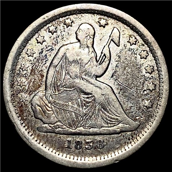 1838 Silver Seated Liberty Quarter LIGHTLY  CIRCULATED