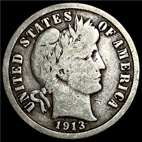 1913-S Silver Barber Dime LIGHTLY CIRCULATED