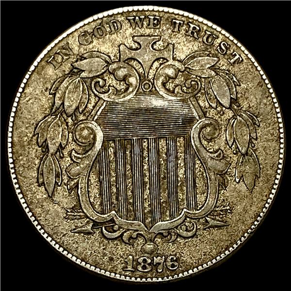 1876 Shield Nickel NEARLY UNCIRCULATED
