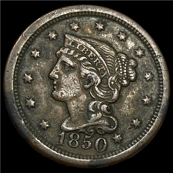 1850 Braided Hair Large Cent CLOSELY  UNCIRCULATED