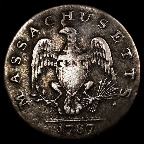 1787 Horned Eagle Mass. Colonial One Cent