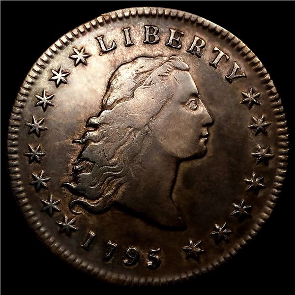 1795 3 Leaves Flowing Hair Dollar