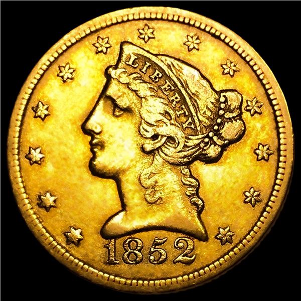 1852-C $5 Gold Half Eagle
