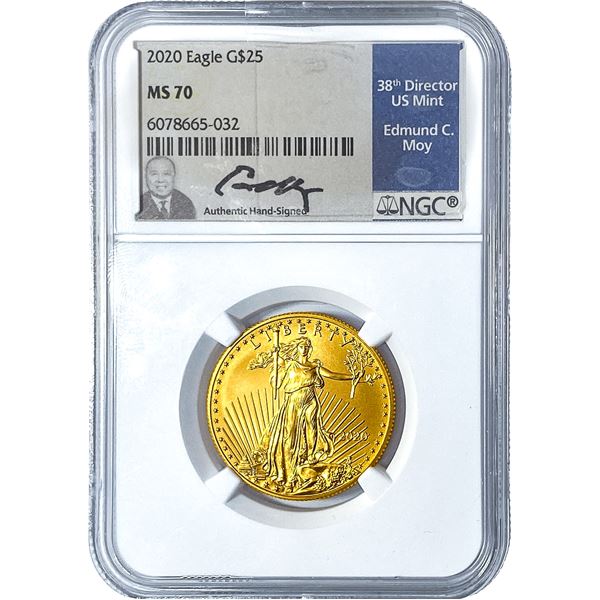 1/2oz Gold $25 American Eagle NGC MS70