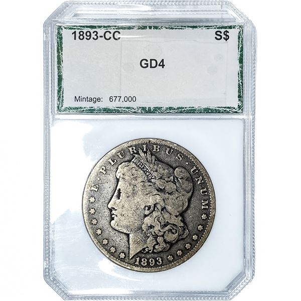 1893-CC Morgan Silver Dollar PCI GD4