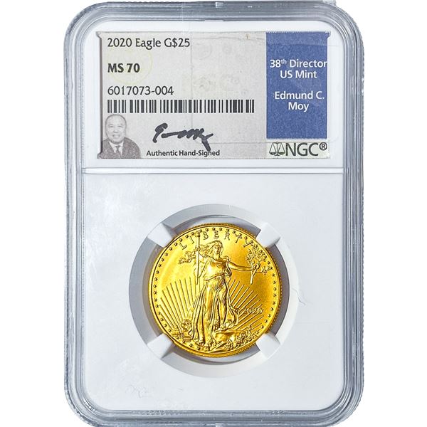2020 1/2oz Gold $25 American Eagle NGC MS70