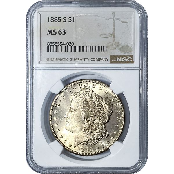 1885-S Morgan Silver Dollar NGC MS63