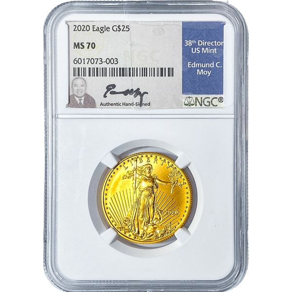 2020 1/2oz Gold $25 American Eagle NGC MS70