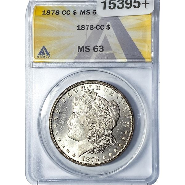 1878-CC Morgan Silver Dollar ANACS MS63