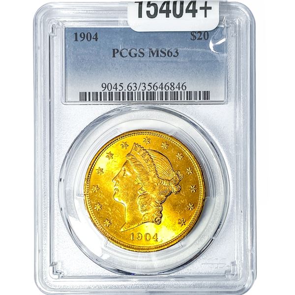 1904 $20 Gold Double Eagle PCGS MS63
