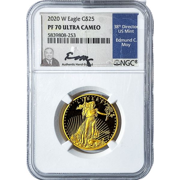 2020 1/2oz Gold $25 American Eagle NGC PF70 UC