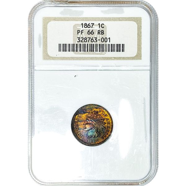 1867 Indian Head Cent NGC PF66 RB