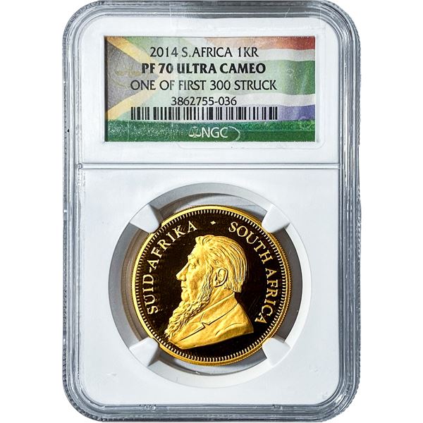 2014 South Africa 1oz Gold 1 Krugerrand NGC PF70