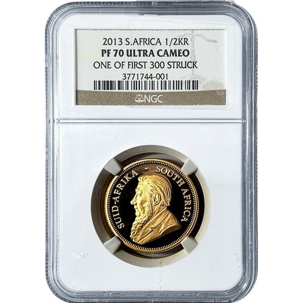 2013 South Africa 1/2oz Gold 1/2 Krugerrand PF70