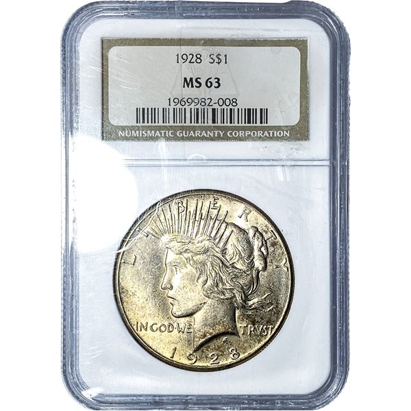 1928 Silver Peace Dollar NGC MS63