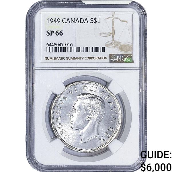 1949 Canada Silver Dollar - George VI NGC SP66
