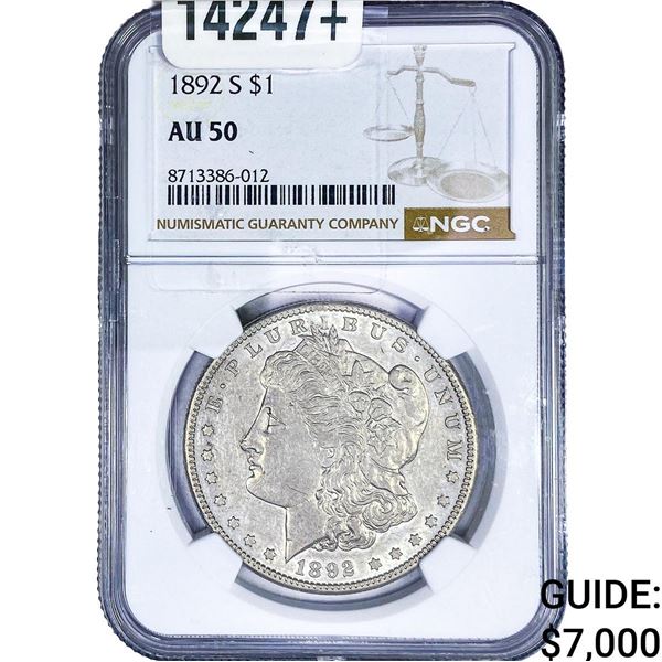 1892-S Morgan Silver Dollar NGC AU50