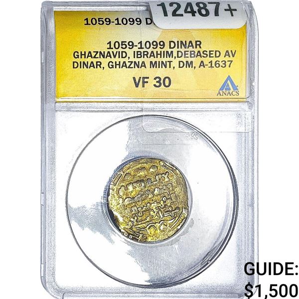 1059-1099 Ghaznavid Gold Dinar ANACS VF30