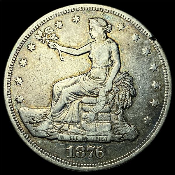 1876 Silver Trade Dollar NEARLY UNCIRCULATED
