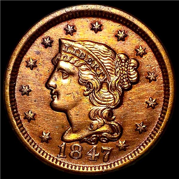 1847 Braided Hair Large Cent CLOSELY  UNCIRCULATED