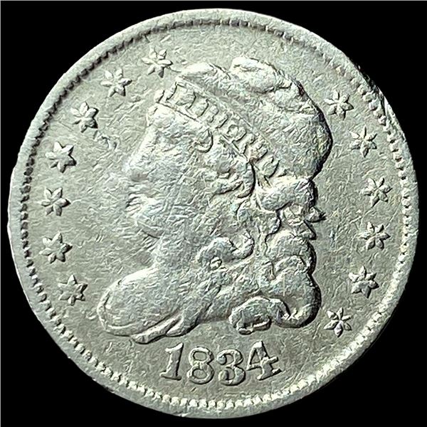 1834 Silver Capped Bust Half Dime NEARLY  UNCIRCULATED