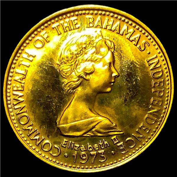 1974 Bahamas .322oz Gold $200 Independence  Coin GEM PROOF