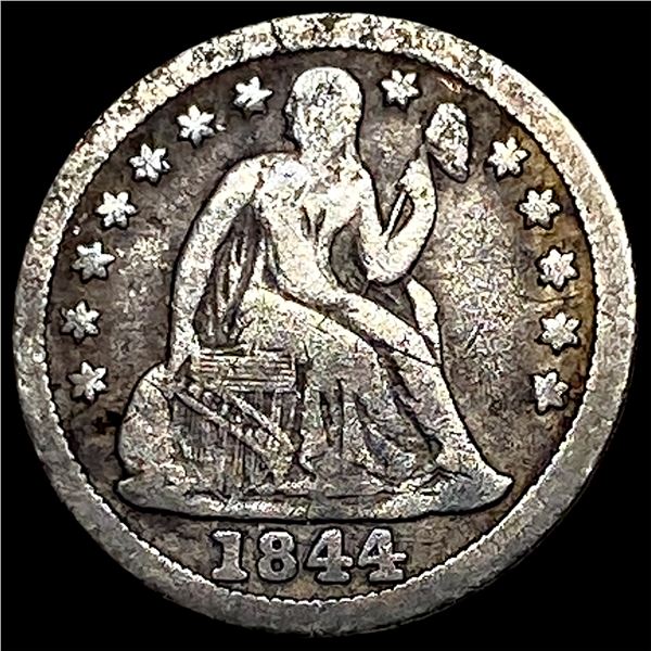 1844 Silver Seated Liberty Dime NICELY  CIRCULATED