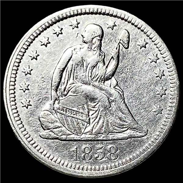 1858 Silver Seated Liberty Quarter  UNCIRCULATED