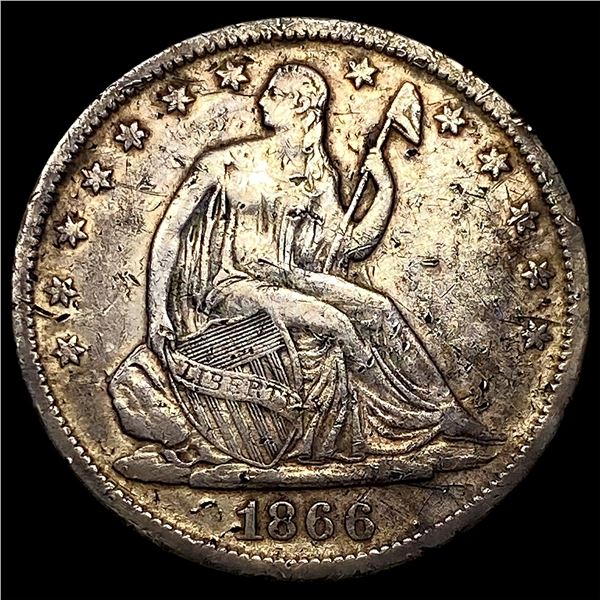 1866-S Silver Half Dollar LIGHTLY CIRCULATED
