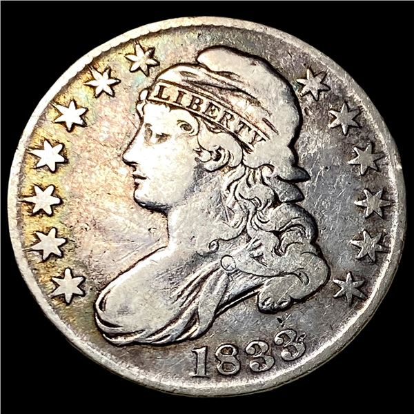 1833 Silver Capped Bust Half Dollar LIGHTLY  CIRCULATED