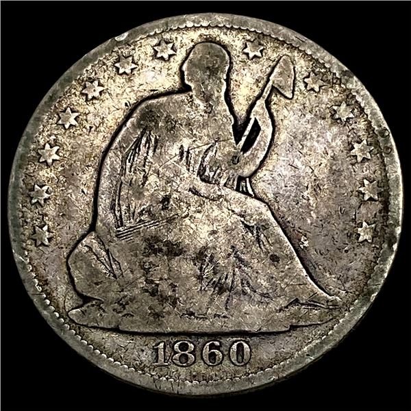 1860-O Silver Seated Liberty Half Dollar  NICELY CIRCULATED