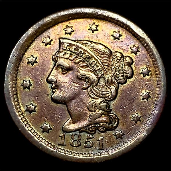 1851 Braided Hair Large Cent UNCIRCULATED