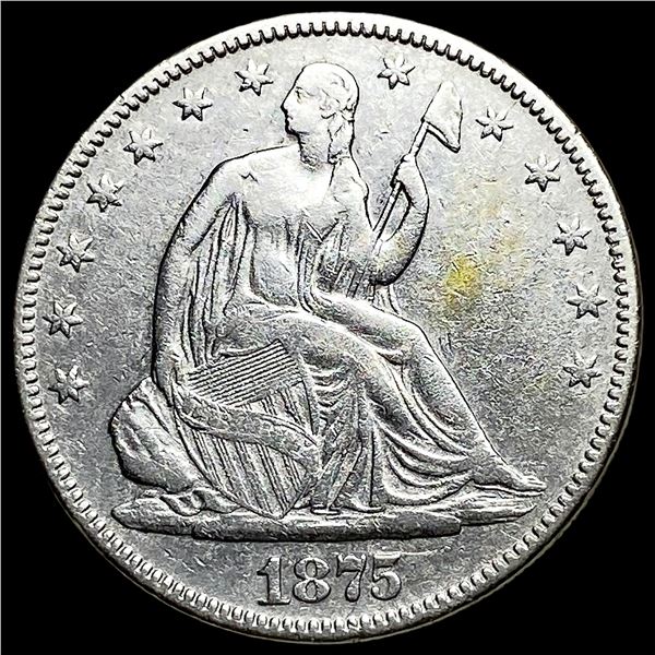 1875 Silver Seated Liberty Half Dollar CHOICE  AU