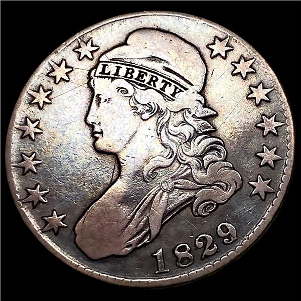 1829 Silver Capped Bust Half Dollar LIGHTLY  CIRCULATED