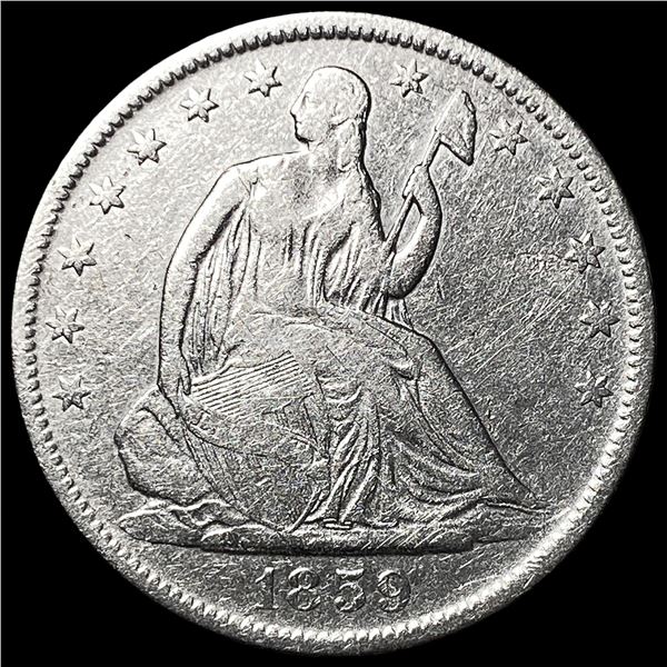 1859-O Silver Seated Liberty Half Dollar  CLOSELY UNCIRCULATED