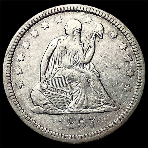 1857 Seated Liberty Silver Quarter CLOSELY  UNCIRCULATED