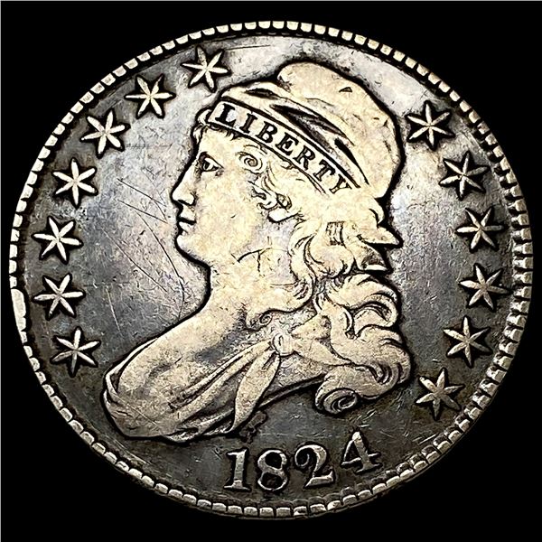 1824 Silver Capped Bust Half Dollar LIGHTLY  CIRCULATED
